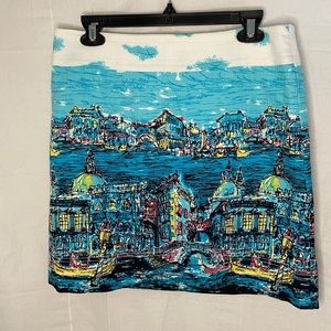 Talbots Petites Sz8P Multi-colored skirt 18” long